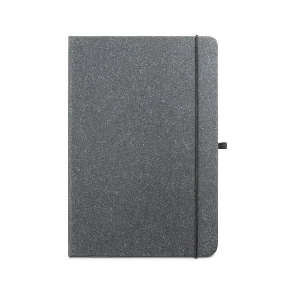 MATISSE. Bloco de notas A5 com capa rígida em pele (70% reciclada) com folhas pautadas — Preto