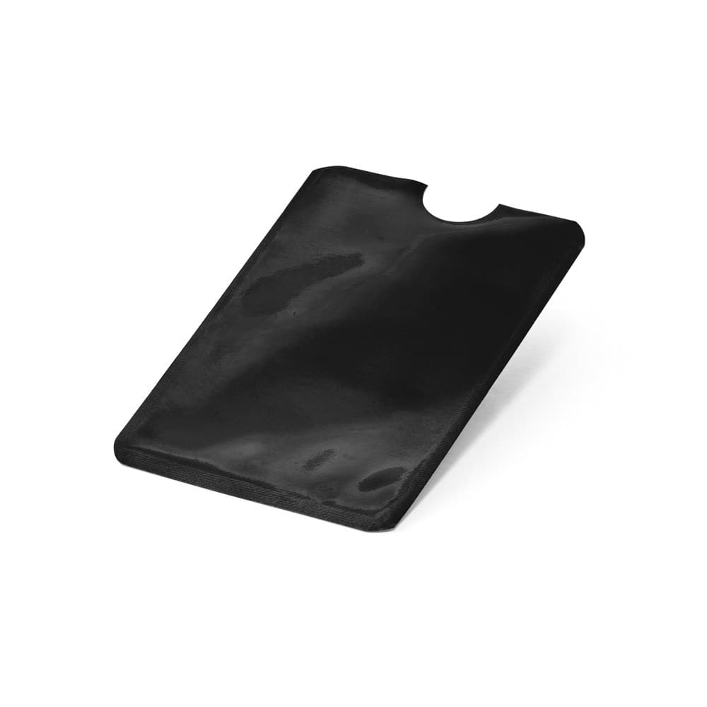MEITNER. Porta-cartões em alumínio com bloqueio RFID — Preto