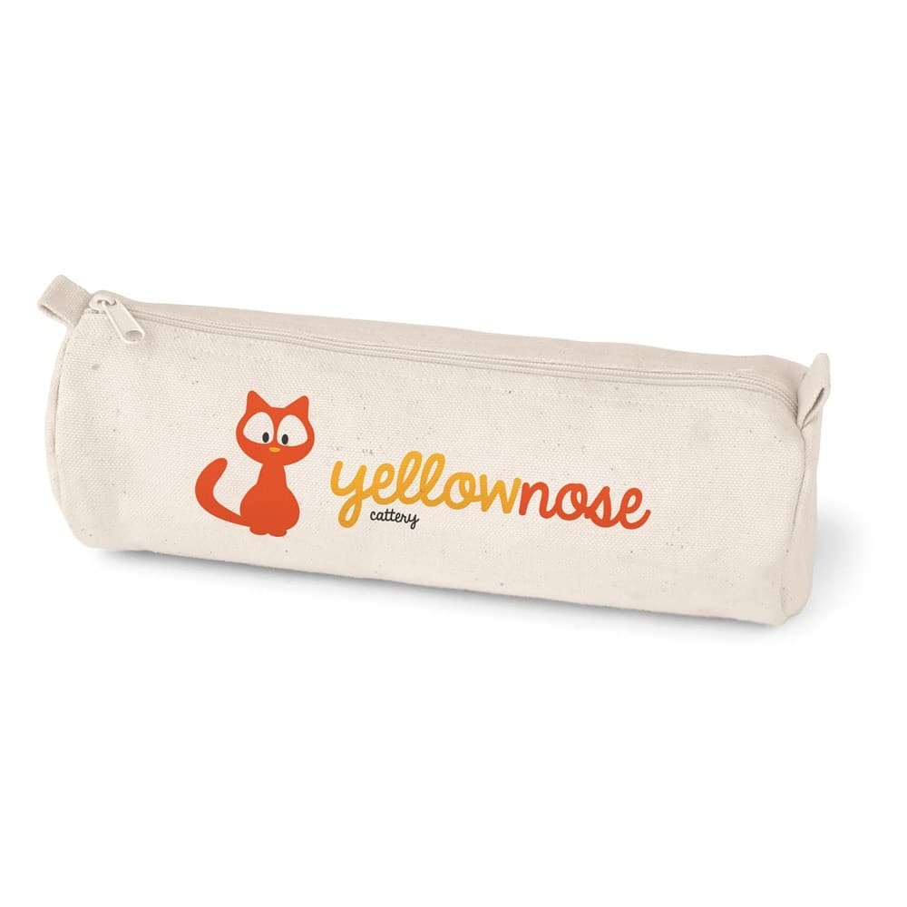 SCHOOLI. Estojo em 100% algodão canvas (290 g/m²) com design cilíndrico — Natural claro