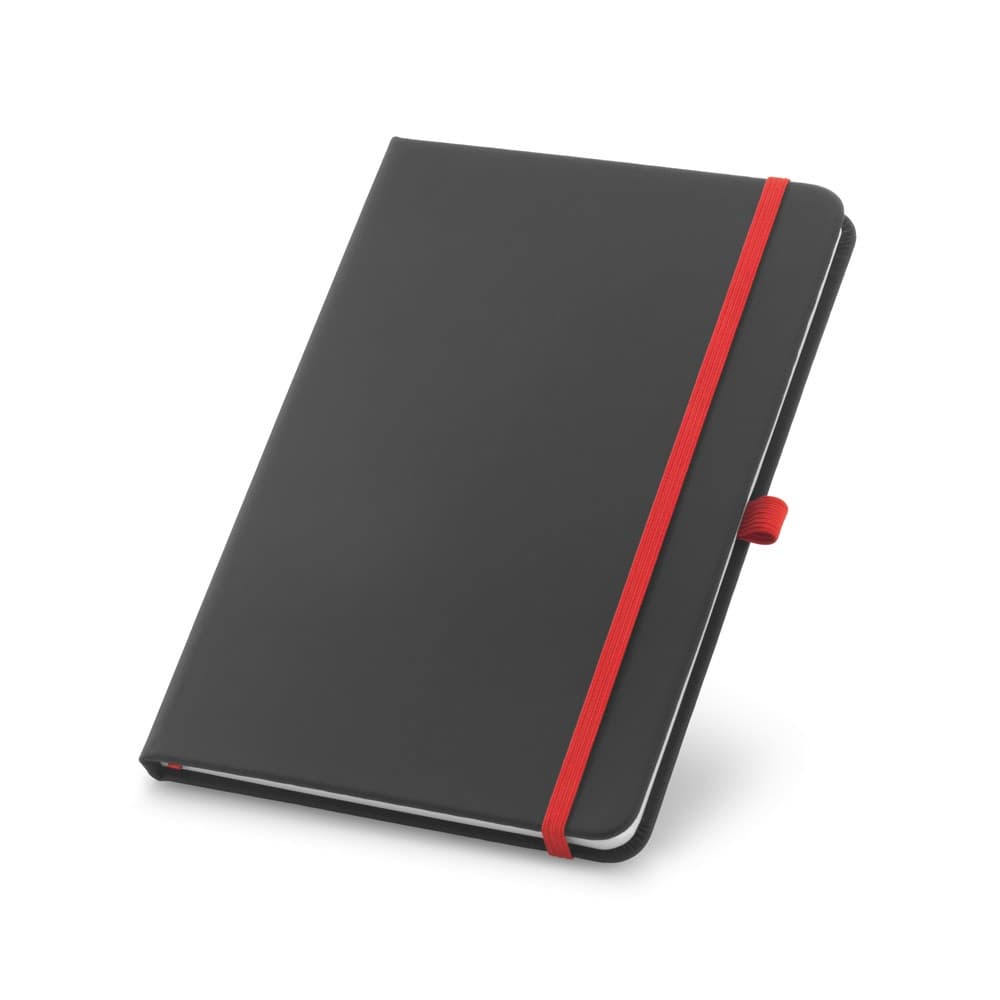 CORBIN. Bloco de notas A5 em PU com folhas pautadas — Vermelho