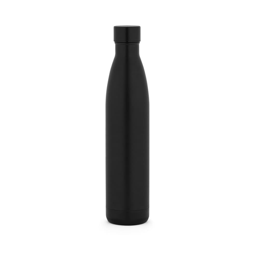RE-BUFFON XL II. Garrafa em aço inoxidável (90% reciclado) de parede dupla 1L — Preto