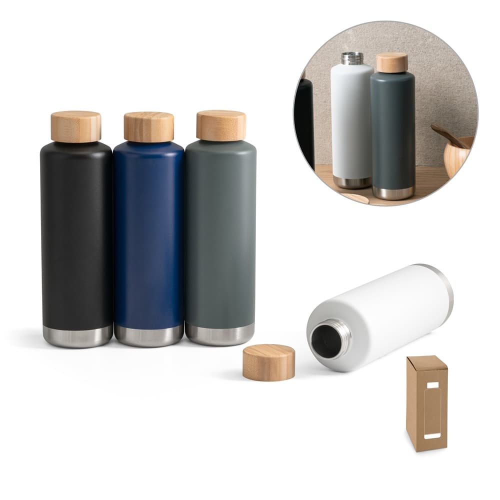 NORRE BOTTLE. Garrafa em aço inoxidável (36% reciclado) com parede dupla isolada a vácuo 640 mL