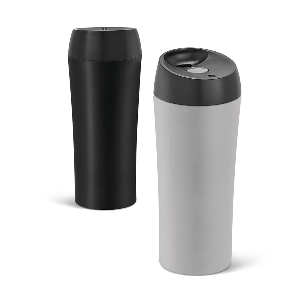 MONARDA. Copo de viagem em aço inoxidável e PP 470 mL
