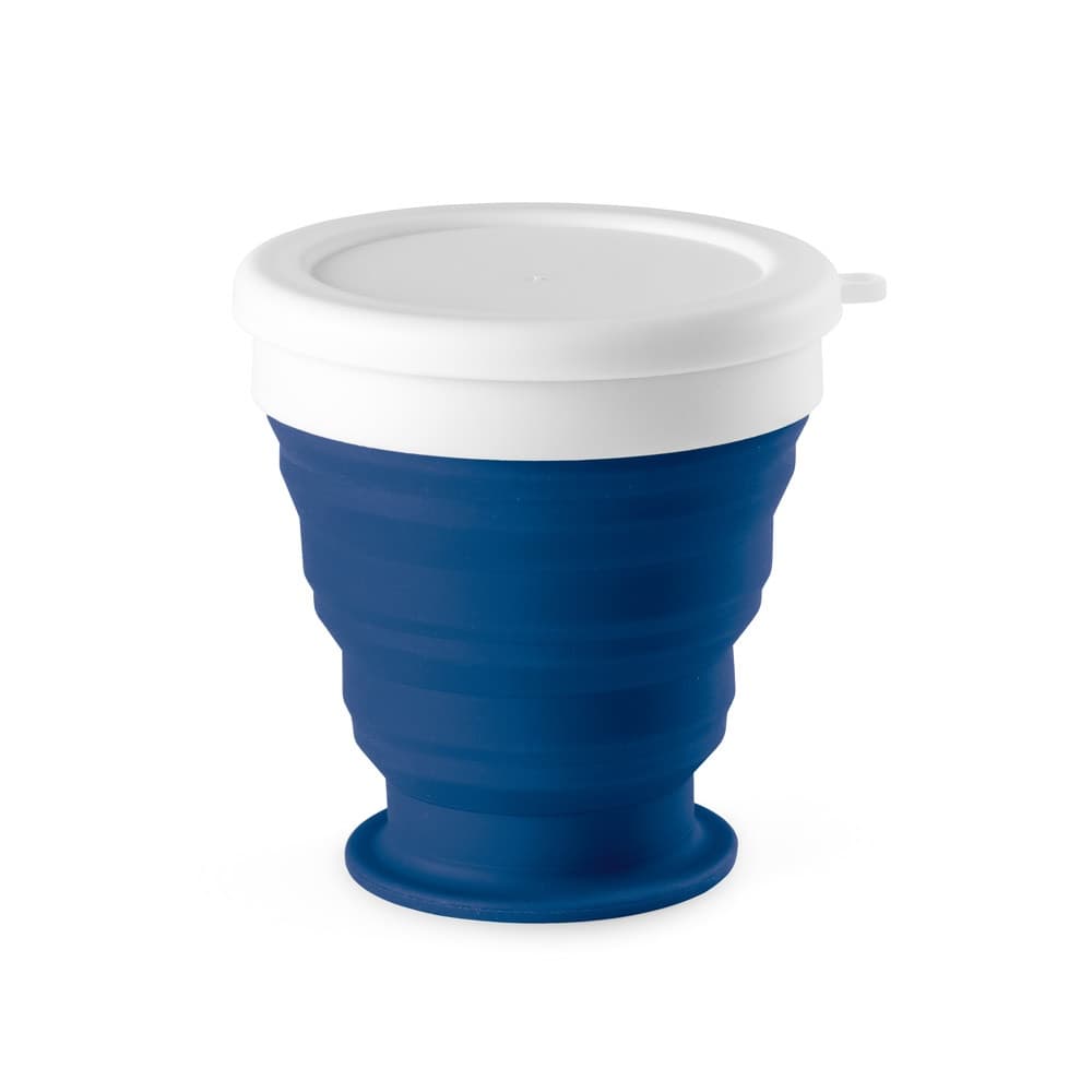 ASTRADA. Copo de viagem dobrável em Silicone e PP 250 mL — Azul