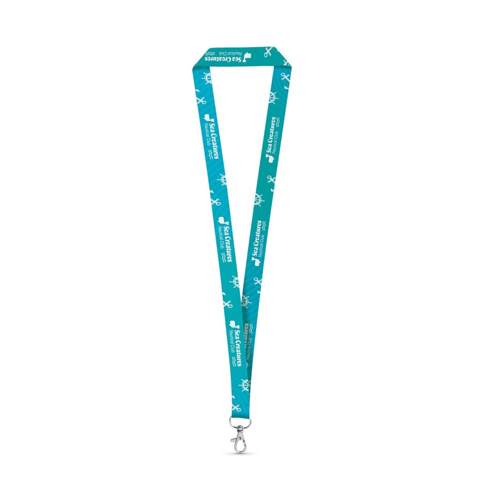 BRIGHTON. SET Lanyard SUBLIMATION Long II (20 mm) com mosquetão de gatilho 20 mm — Branco