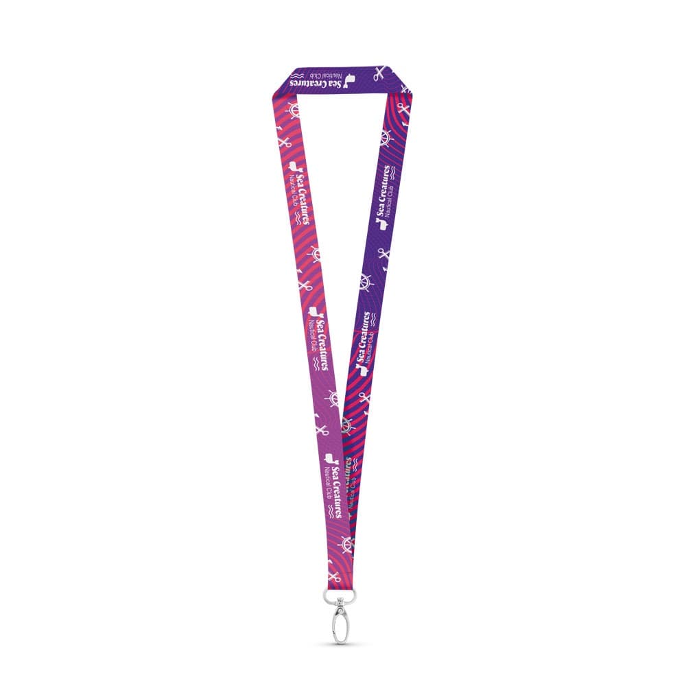 MANILA. SET Lanyard SUBLIMATION Long II (20 mm) com Mosquetão oval 20 mm — Branco