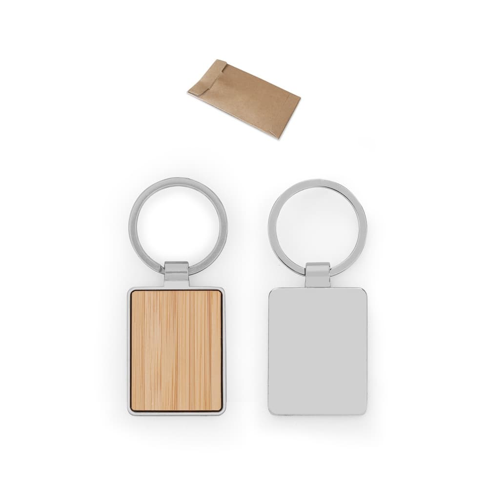 GASTON RECTANGULAR. Porta-chaves em ferro com formato retangular em zinco e bambu