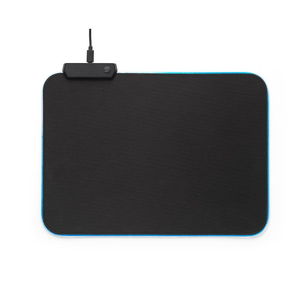 THORNE MOUSEPAD RGB. Tapete para rato gaming com luzes LED RGB em poliéster — Preto