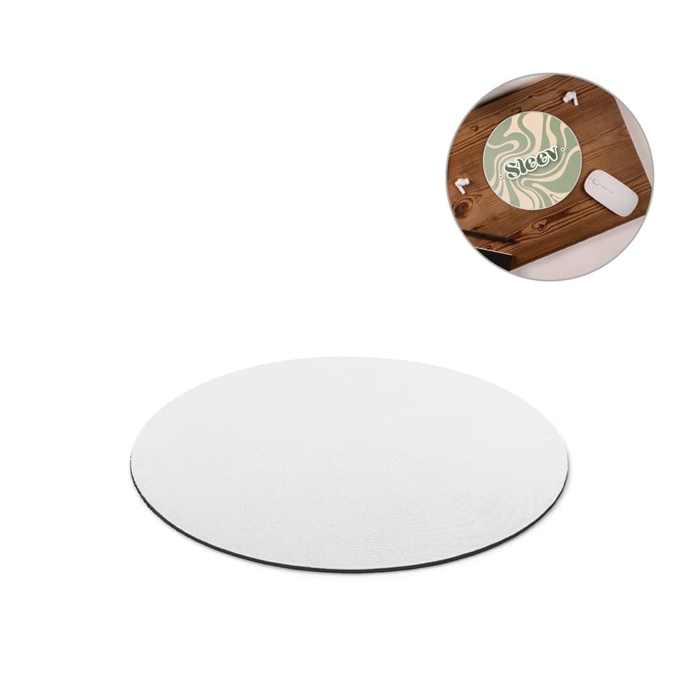 BLAIR ROUND. Tapete de rato de formato redondo com base em borracha