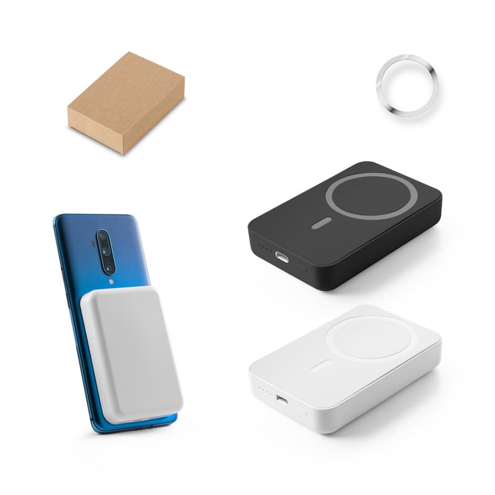 AMPERE 10. Power bank magnética 10'000 mAh com carregador wireless super rápido 15W em ABS reciclado (100% rABS)