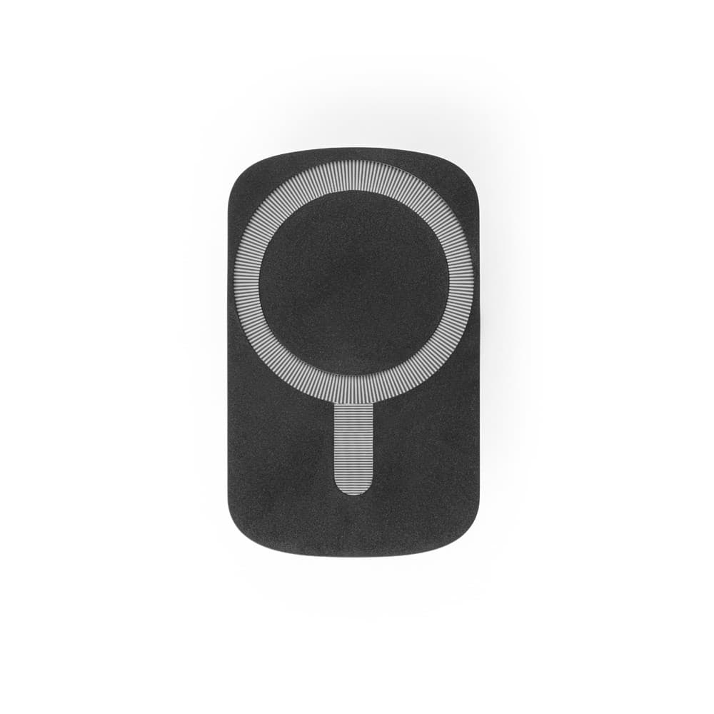 KOCH. Suporte de smartphone para automóvel com carregador magnético wireless 15W em ABS reciclado (100% rABS) — Preto