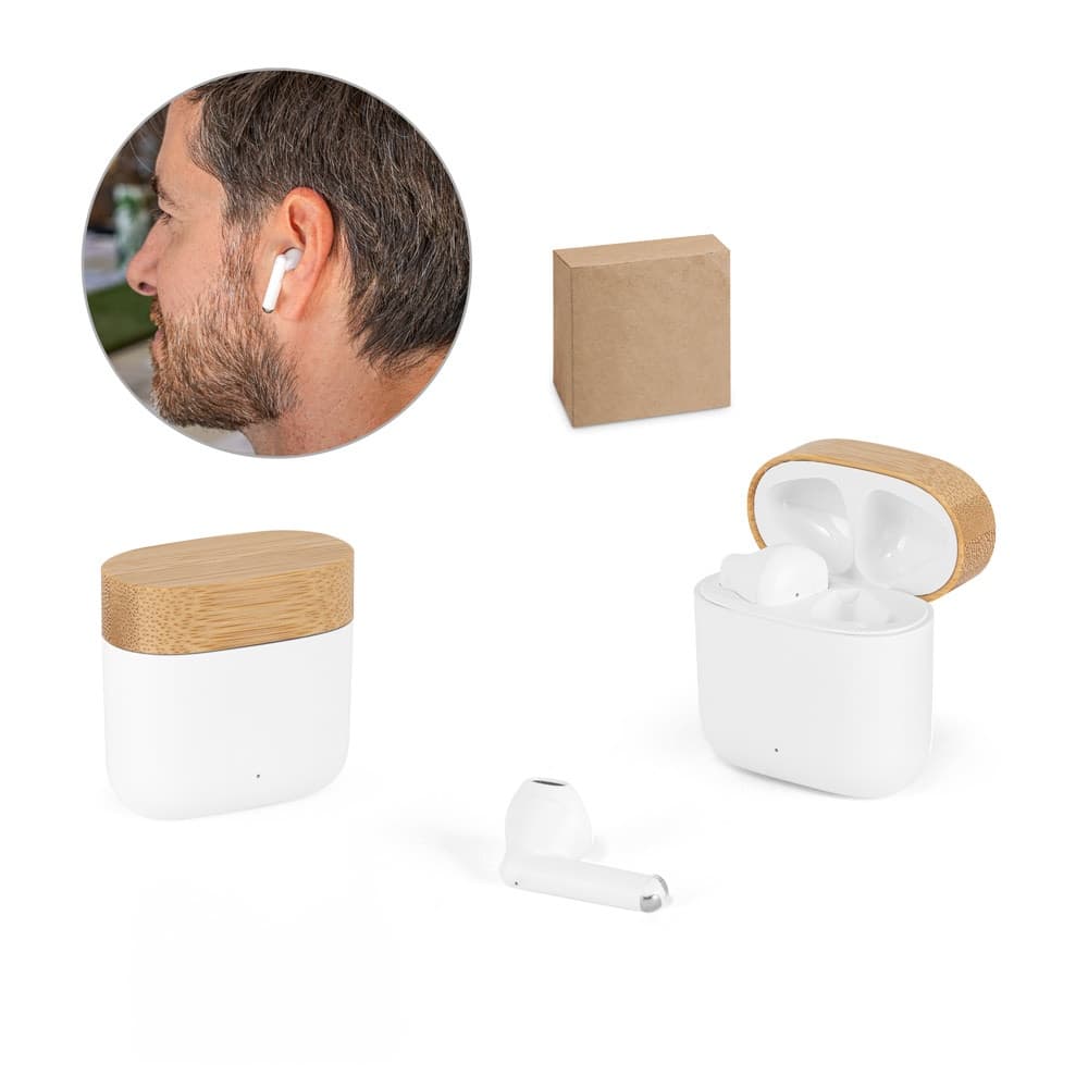 COBAIN. Auriculares sem fios com 5h de autonomia em ABS reciclado (100% rABS) e bambu