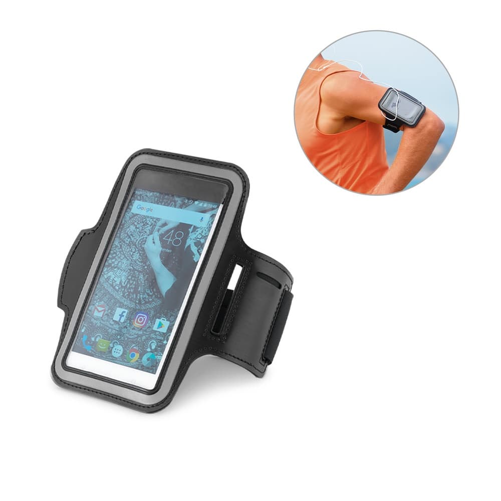 CONFOR. Braçadeira em PU e soft shell para smartphone 6'5''