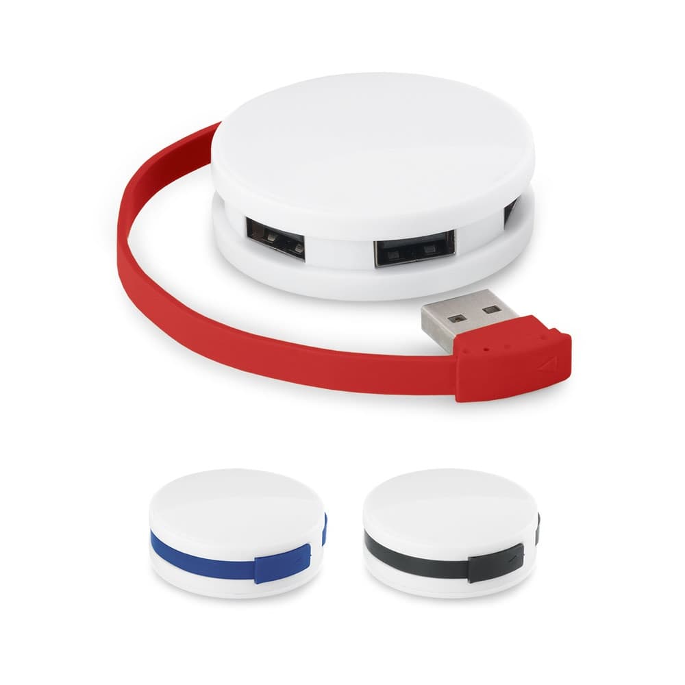 GARDNER. HUB com cabo e 4 portas USB-A em ABS