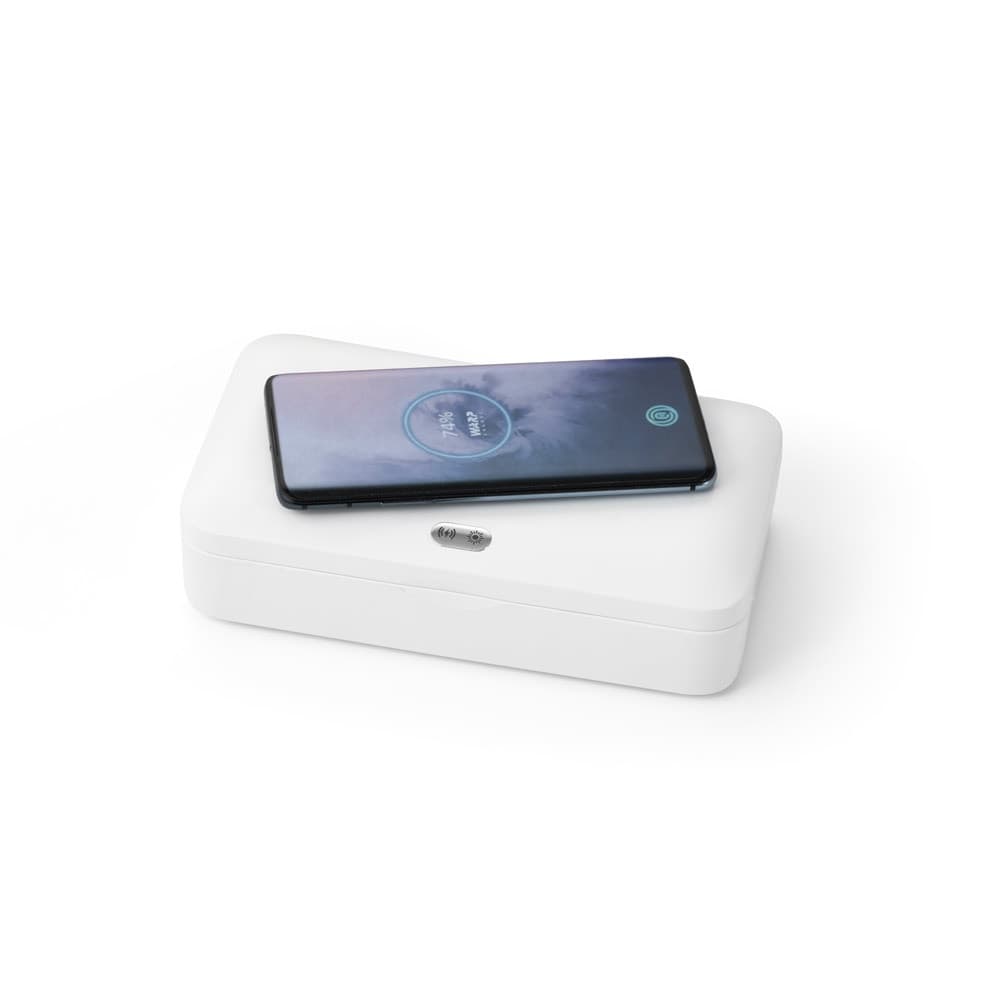BACTOUT. Caixa esterilizadora UV com carregador wireless Fast — Branco
