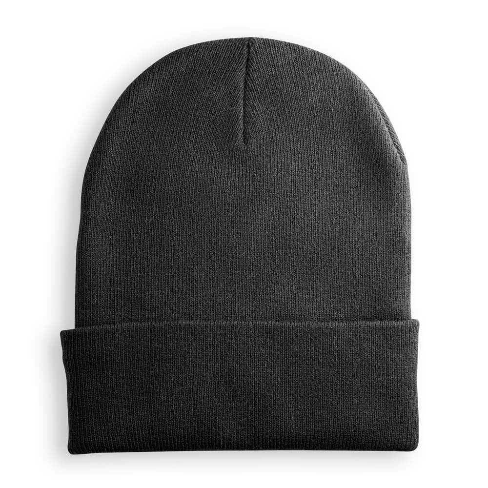 CARL. Gorro unissexo em poliéster reciclado (100% rPET) — Preto