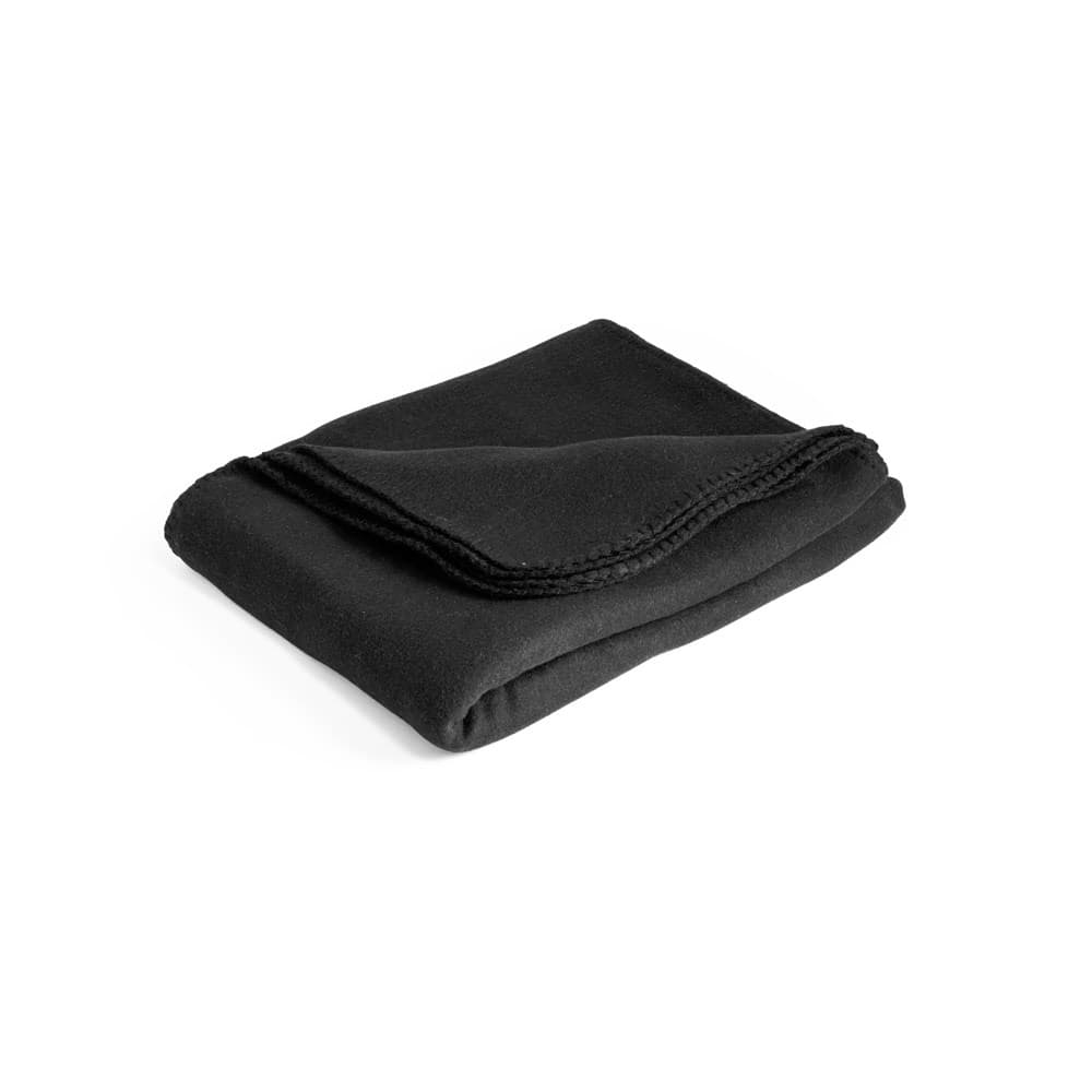 GALLIOT. Manta polar (180 g/m²) em poliéster reciclado (100% rPET) — Preto