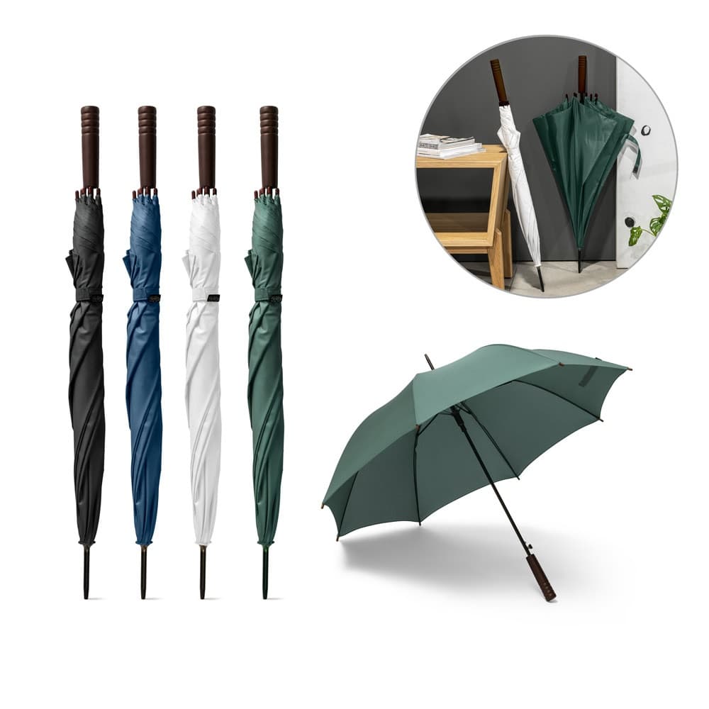 APOLO. Guarda-chuva em poliéster reciclado (100% rPET) pongee com abertura automática