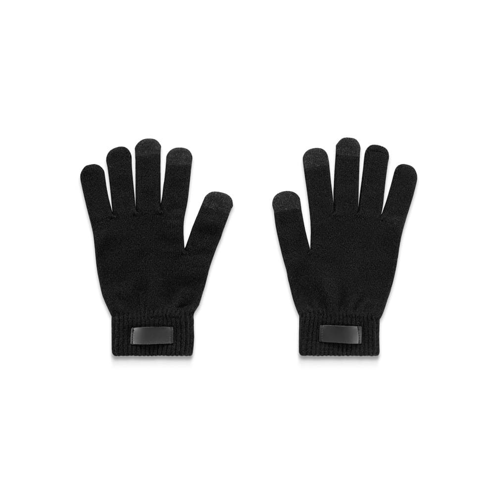 BURROW. Luvas em poliéster reciclado (100% rPET), com pontas touch — Preto