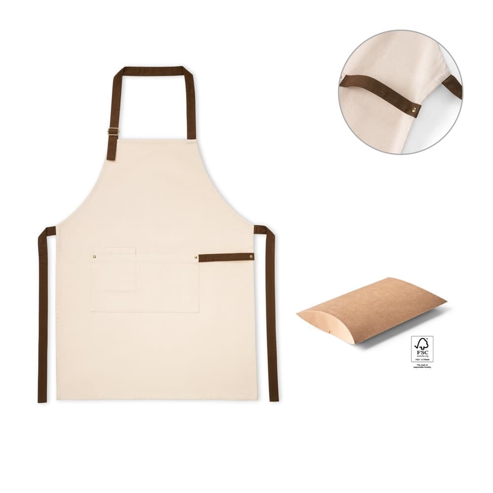 HOLM. Avental em 100% algodão canvas (320 g/m²) com detalhes em metal